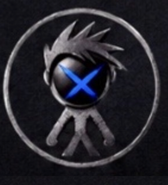 Stixkman Darkworkx Graphic T-Shirt — Blue X Logo Tee